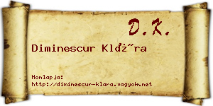 Diminescur Klára névjegykártya