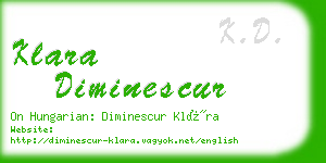 klara diminescur business card